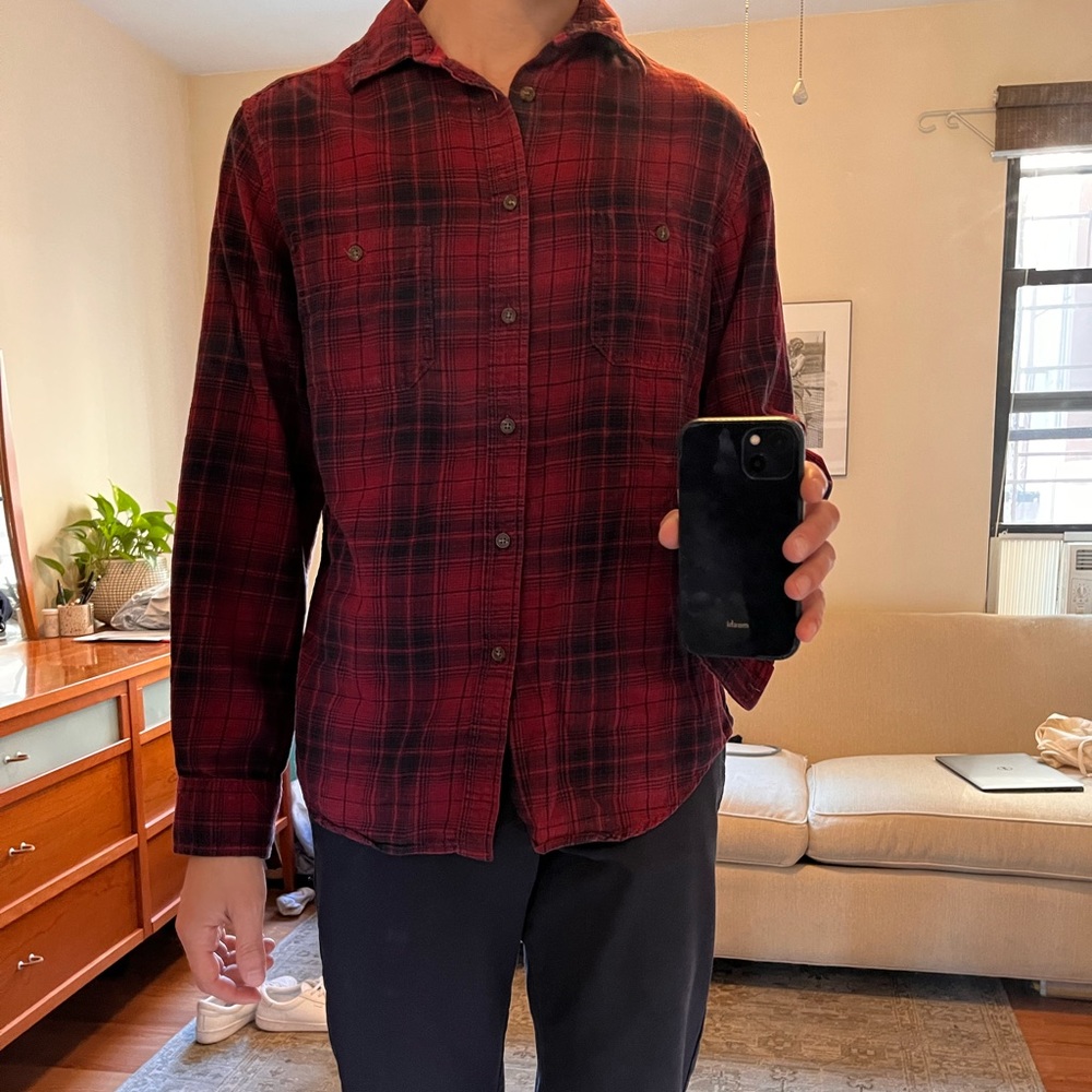 Red Flannel Button Down - image 4